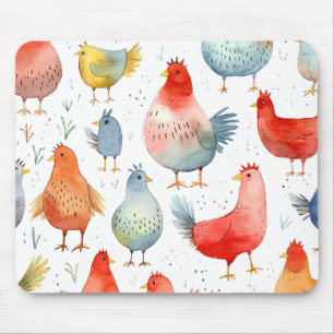 Mousepad Farmhouse Chickens