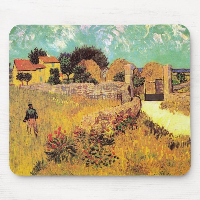 Mousepad Farmhouse em Provença por Vincent van Gogh van Gog (Frente)