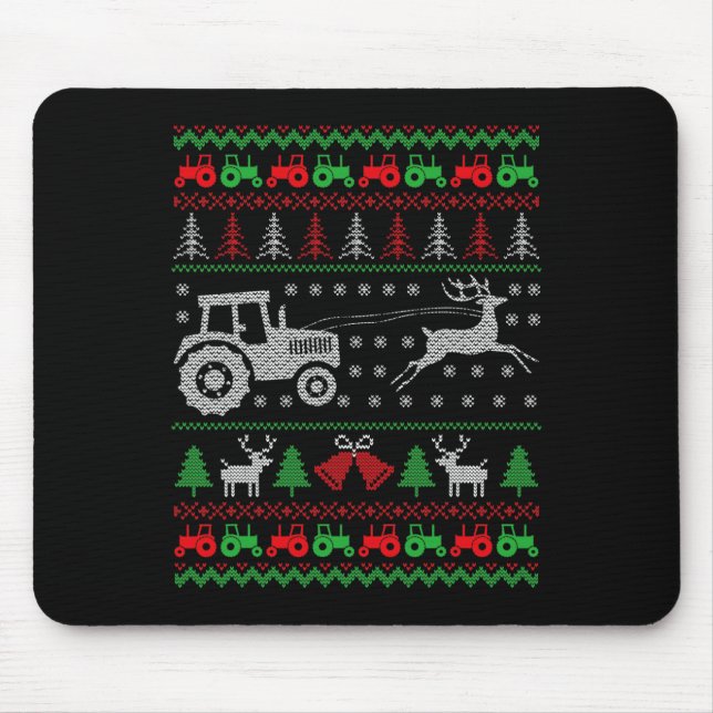 Mousepad Farming Trator Reindeer Fazenda Funny Farmer Ugly  (Frente)