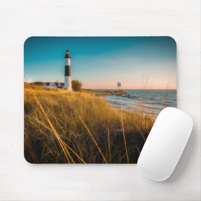Mousepad Faróis | Farol Grande Sable Ludington, MI (Com mouse)