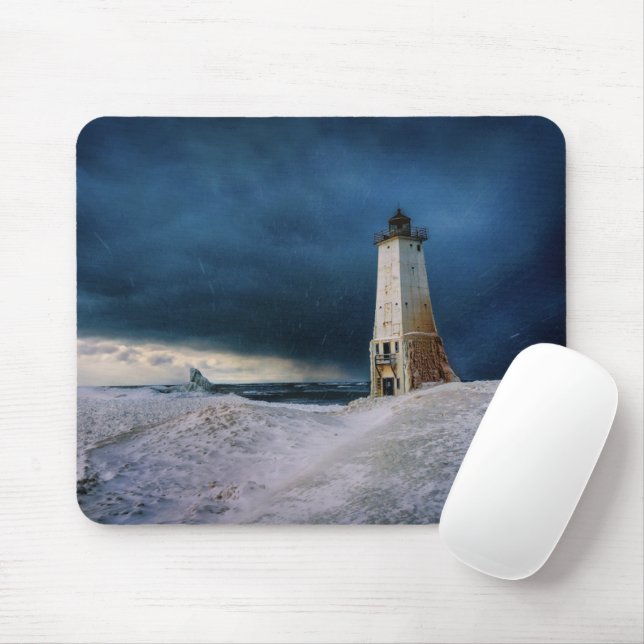 Mousepad Faróis | Lago Frankfort Lighthouse Michigan (Com mouse)
