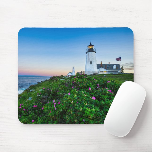 Mousepad Faróis | Ponto Lighthouse Bristol Maine (Com mouse)