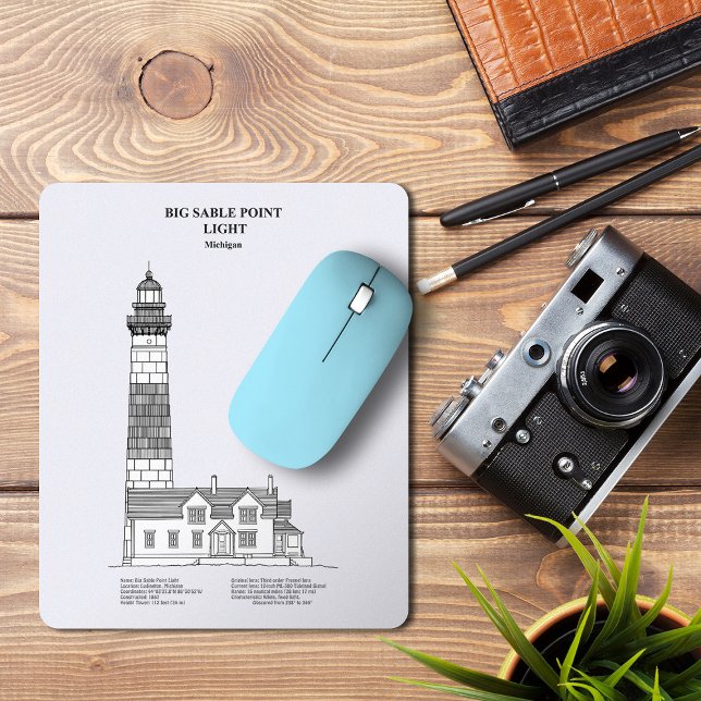 Mousepad Farol Big Sable Point - Michigan - BD (Big Sable Point Lighthouse - Michigan - BD. Mouse Pad)