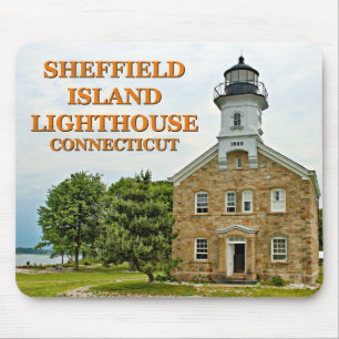 Mousepad Farol da ilha de Sheffield, Connecticut