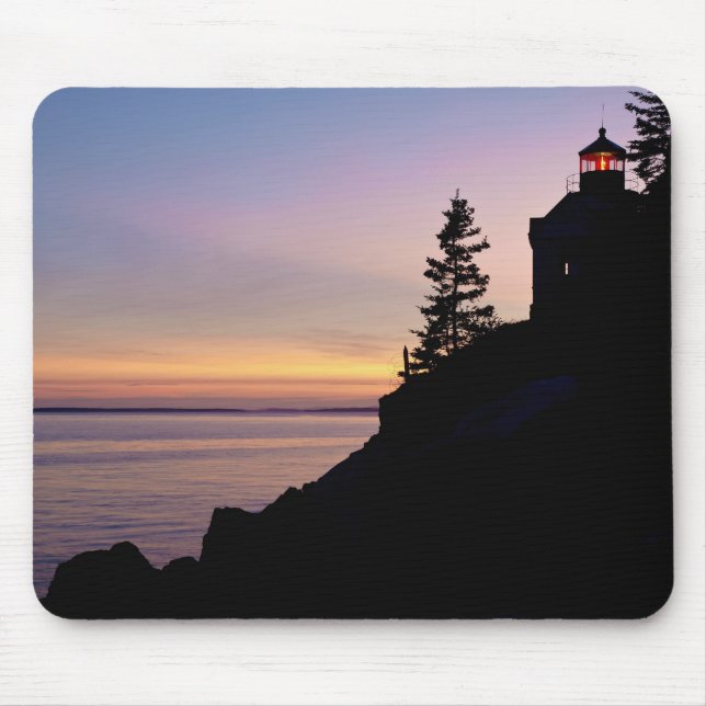 Mousepad Farol de Bass Harbor na Ilha Mt. Desert, (Frente)