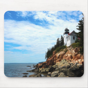 Mousepad Farol de Cabeça de Maine Viagens vintage Bass Harb