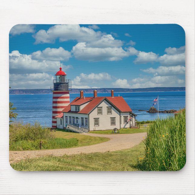 Mousepad Farol de Cabeça de Oeste, Lubec, Maine (Frente)