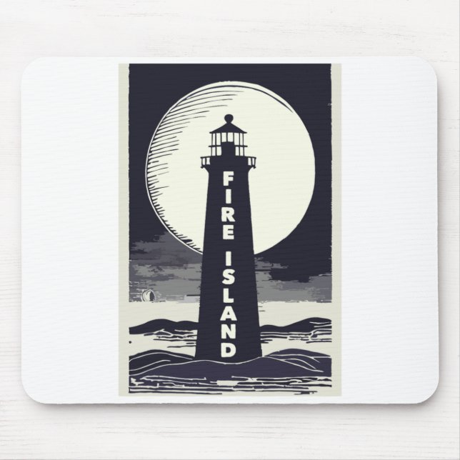 Mousepad Farol de Fire Island Nova York Lua  (Frente)