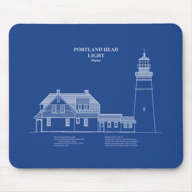 Mousepad Farol de Portland Head - Maine - AD (Frente)