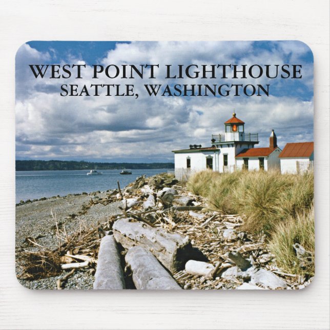 Mousepad Farol de West Point, Seattle Washington (Frente)