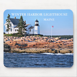 Mousepad Farol do Porto de inverno, Maine