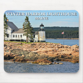 Mousepad Farol do Porto de inverno, Maine