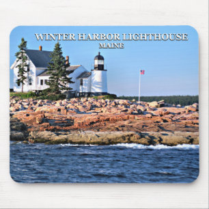 Mousepad Farol do porto do inverno, Maine