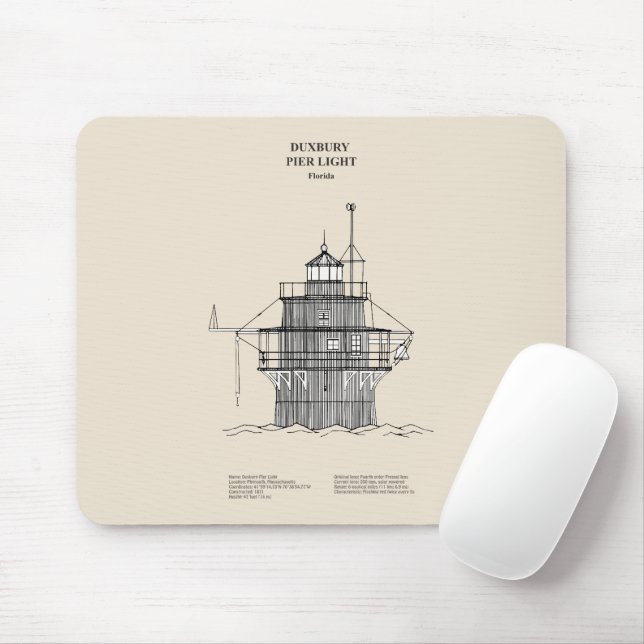 Mousepad Farol Duxbury Pier Light - Massachusetts - SBD (Com mouse)