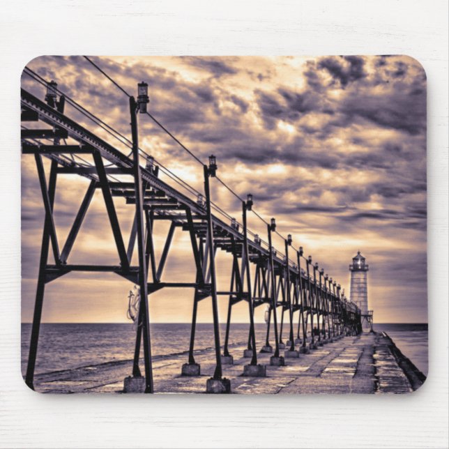 Mousepad Farol e cais Grand Haven, Grand Haven (Frente)