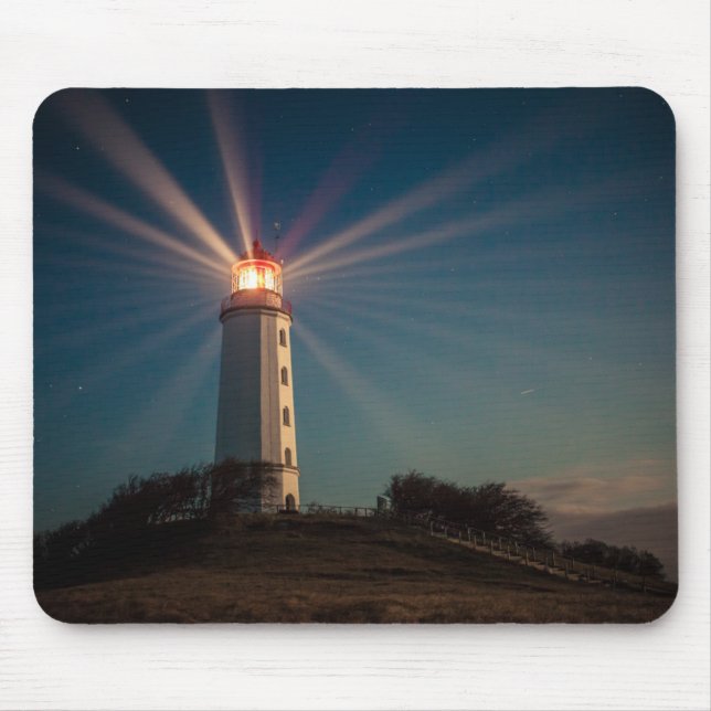Mousepad Farol em um monte que brilha na noite (Frente)