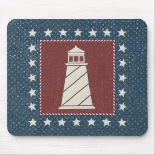Mousepad Farol litoral da arte no vermelho