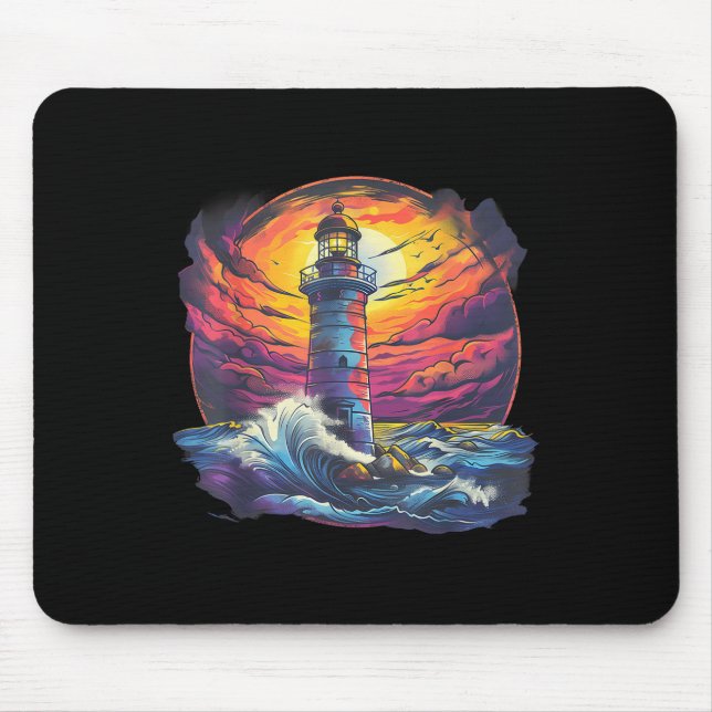 Mousepad Farol Navegação Praia Mar Boating Casa à Beira-Mar (Frente)