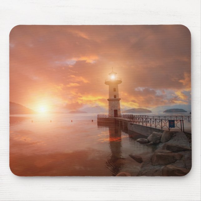 Mousepad Farol no por do sol (Frente)
