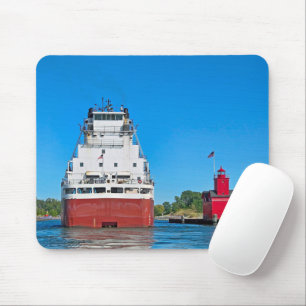Mousepad Farol Vermelho Grande e Cargueiro