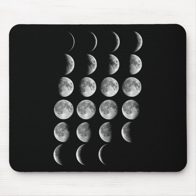 Mousepad Fases da Lua de Leonard Nerdy Ciência Espacial Pre (Frente)