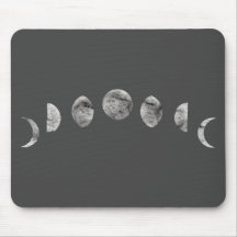 Fases da Lua em Preto e Branco com Aquarela Modern