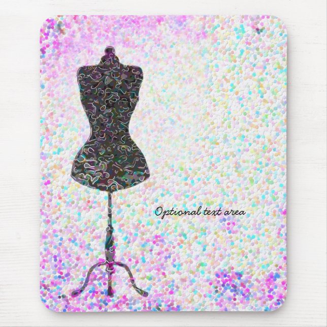 Mousepad Fashion Confetti Mannequin Moderno Personalizado (Frente)