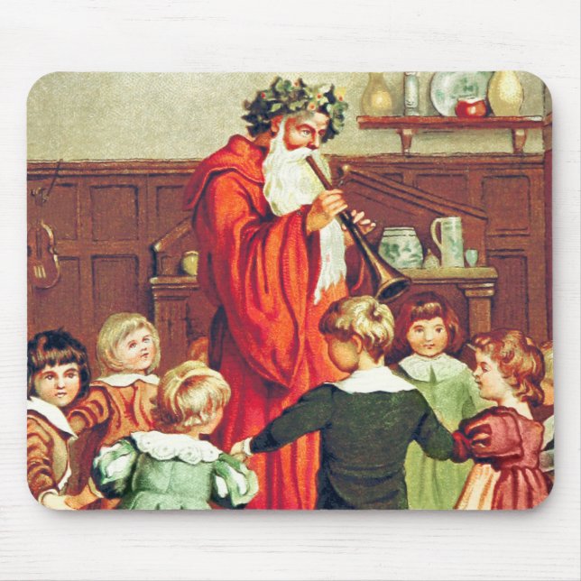 Mousepad Father Christmas Blowing The Horn (Frente)