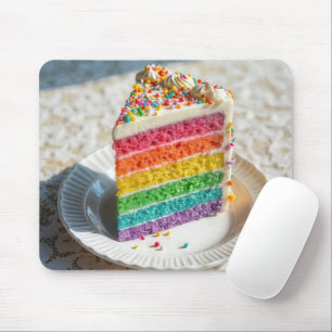Mousepad Fatia de Bolo Arco-Íris