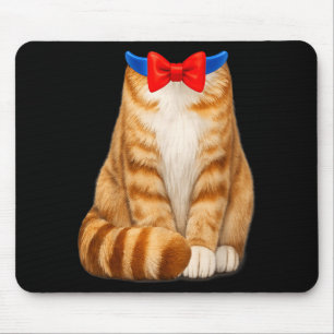 Mousepad Fatia de Laranja Gato Fantasia Listrado Gravata Bo