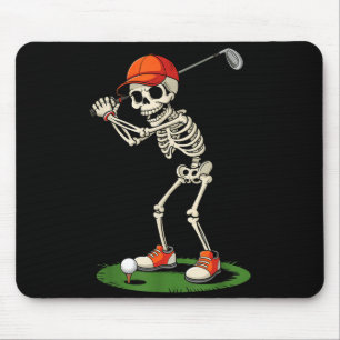 Mousepad Fato de Golfe de Esqueleto de Halloween Engraçado 