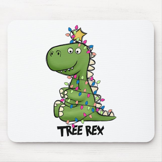 Mousepad Fato de Natal de Dinossauro Tree Rex Árvore de Nat (Frente)