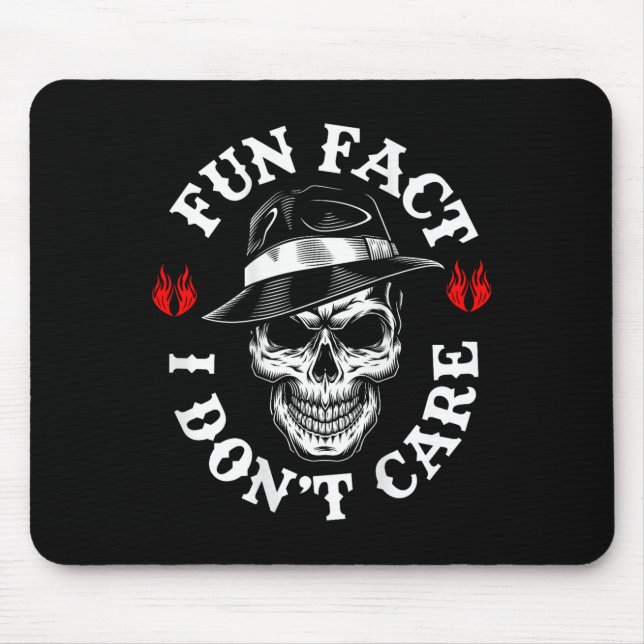 Mousepad Fato Divertido Eu Não Me Importo Com Esqueleto Eng (Frente)
