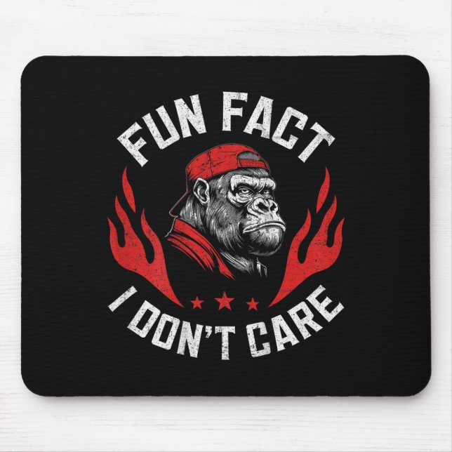 Mousepad Fato divertido Não me importo com mulheres sarcást (Frente)