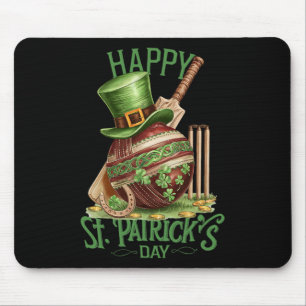 Mousepad Fato do Dia de São Patrício Chapéu de Críquete Tre
