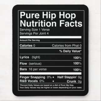 Mousepad Fatos da nutrição de Hip Hop