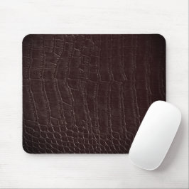 Mousepad Faux Brown Alligator Crocodile Leather Print