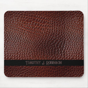 Mousepad Faux Leather Brown Personalizada Emboscada