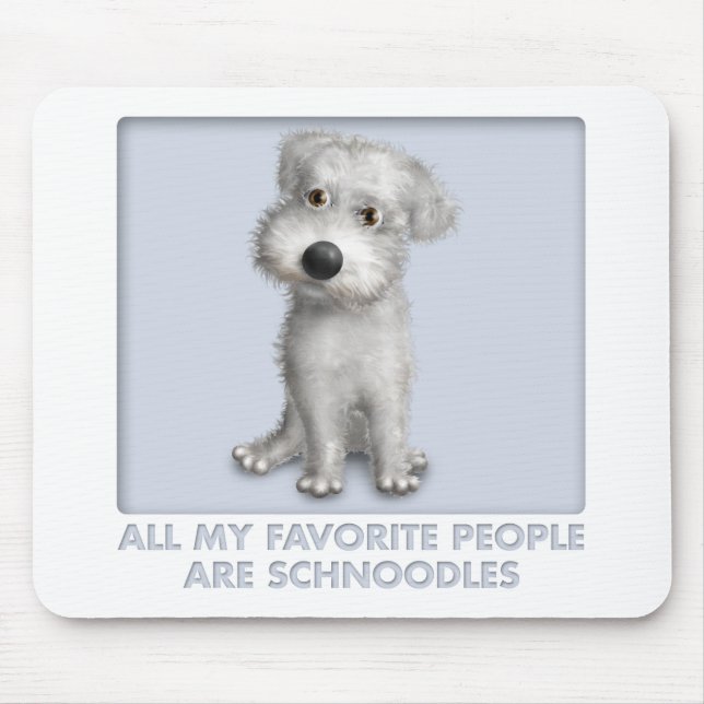 Mousepad Favorito (branco) de Schnoodle (Frente)