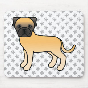 Mousepad Fawn Bullmastiff - Cão de Cartoons Bonitos