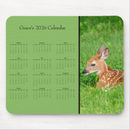 Mousepad Fawn - Calendário personalizável para o ano inteir