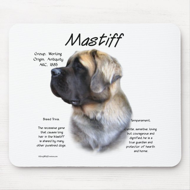 Mousepad Fawn Fluffy Mastiff Histórico (Frente)