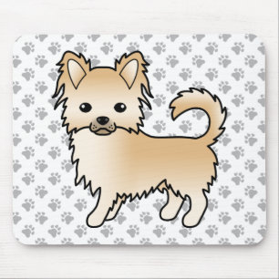 Mousepad Fawn Long Casaco Chihuahua Cartoon Dog & Paws