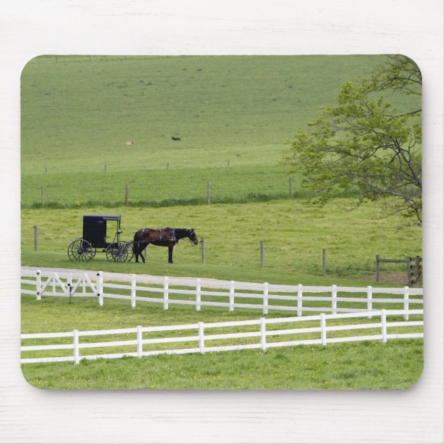 Mousepad fazenda amish com cavalo e carruagem perto de Berl (Frente)