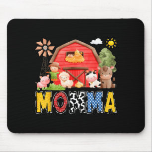 Mousepad Fazenda da Mamãe Vermelha Vaca Menino Aniversarian