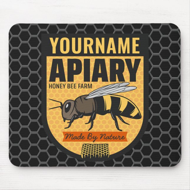 Mousepad Fazenda de colmeias apiárias de abelhas melíferas  (Frente)