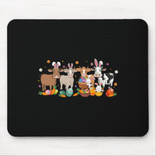 Mousepad Fazenda de Páscoa de Vaca Animal Fazendeiro Ovos d