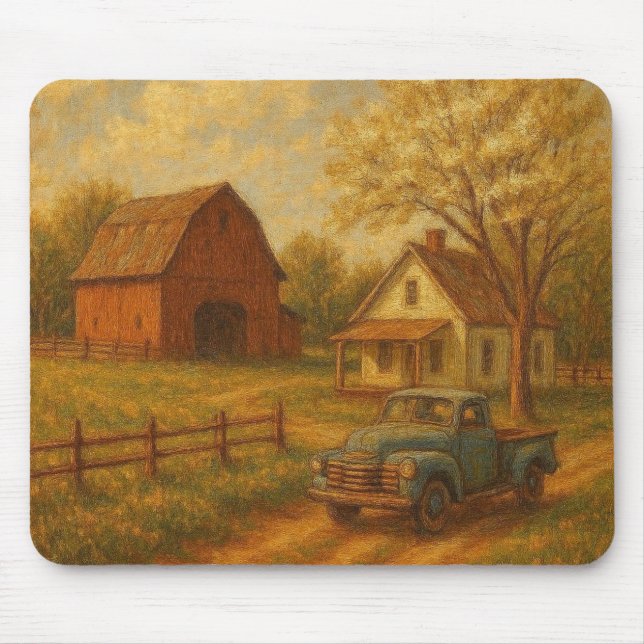Mousepad Fazenda de primavera vintage/rústica  (Frente)