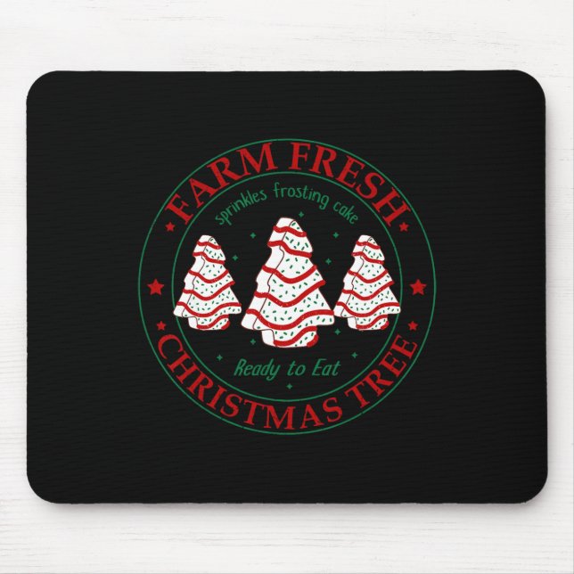 Mousepad Fazenda Fresca de Árvore de Natal Família Xmas Pa (Frente)