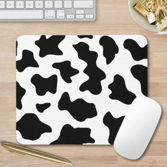 Mousepad fazenda leiteira, preto e branco, de raça branca (cute black and white farm dairy cow print mouse pad)
